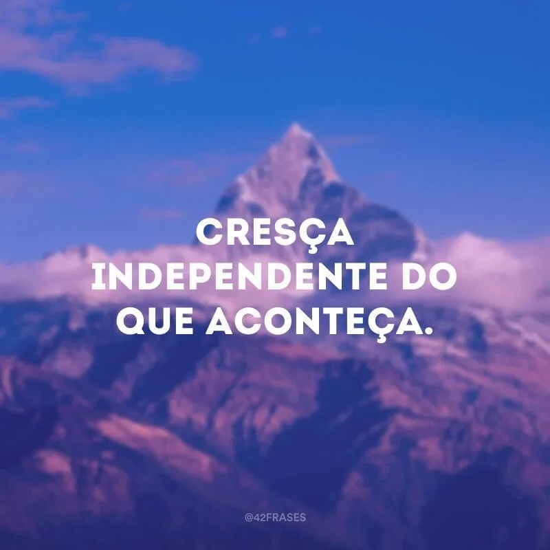 Cresça independente do que aconteça. 