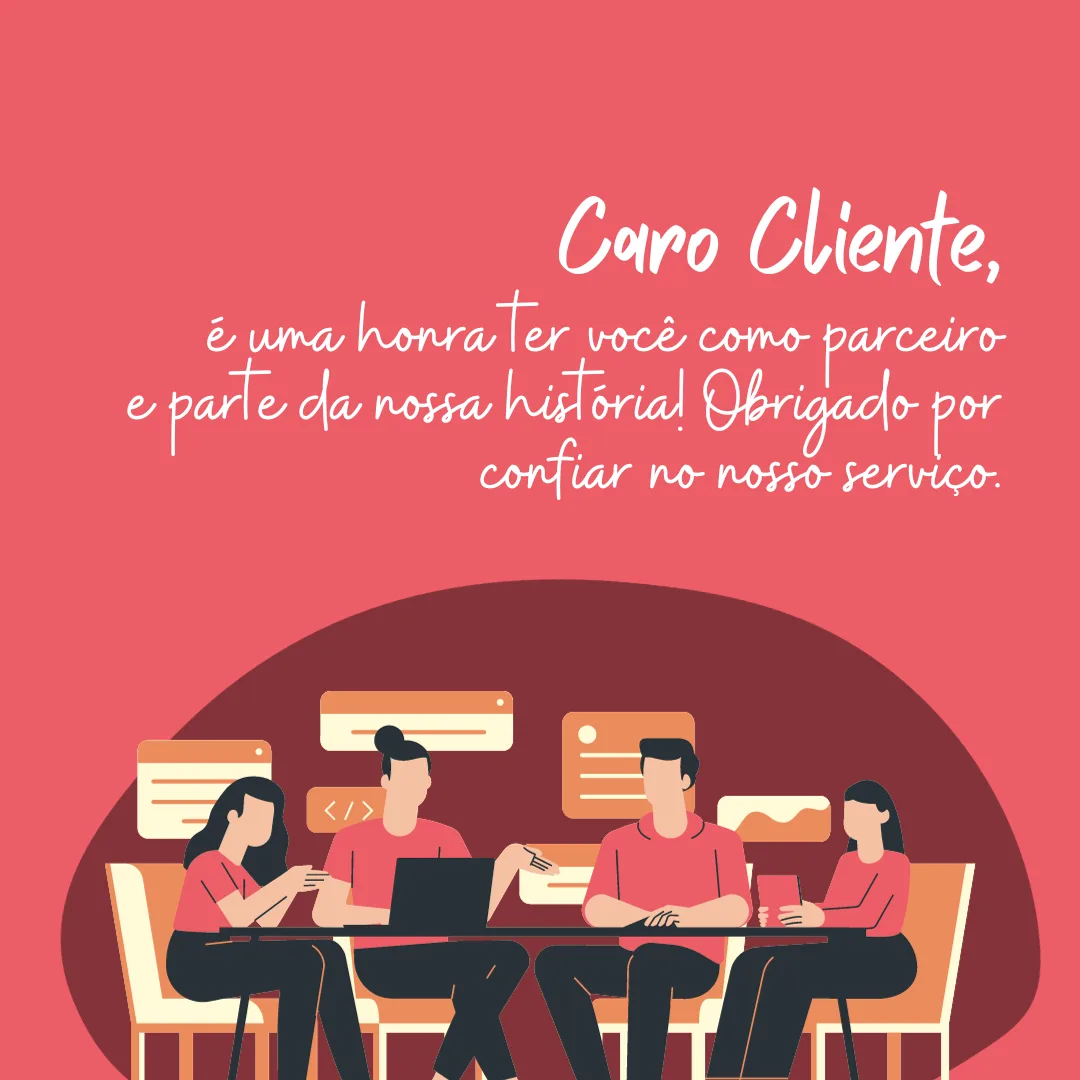 Caro cliente, é uma honra ter você como parceiro e parte da nossa história! Obrigado por confiar no nosso serviço.
