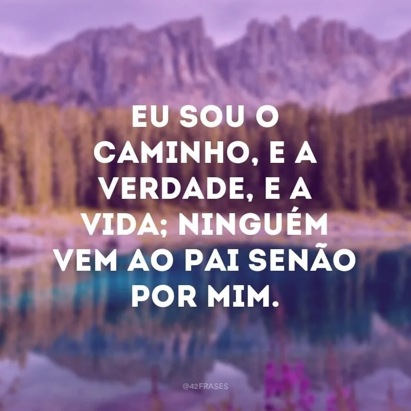 Eu sou o caminho, e a verdade, e a vida; ninguém vem ao Pai senão por mim.