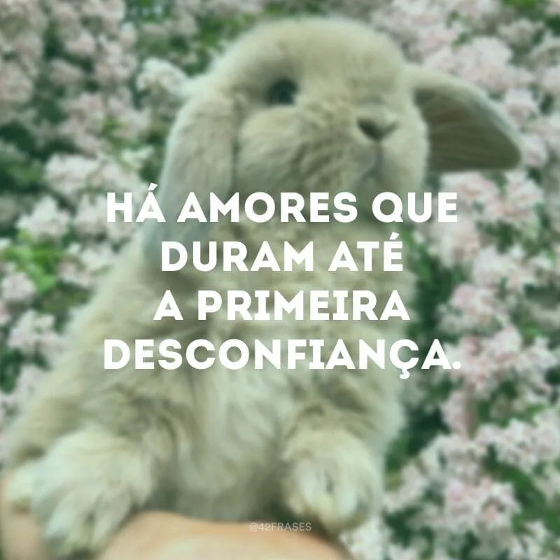 Há amores que duram até a primeira desconfiança.