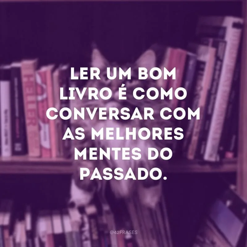 Ler um bom livro é como conversar com as melhores mentes do passado. 