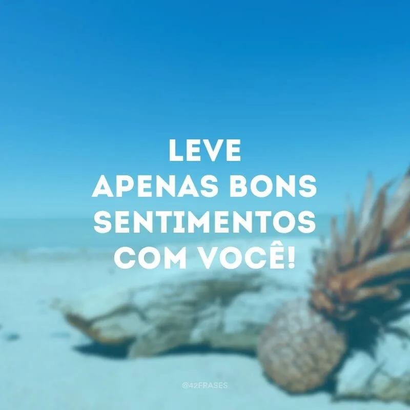 Leve  apenas bons sentimentos com você!