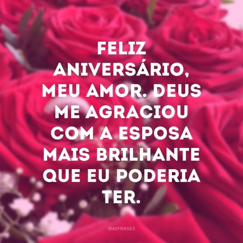 Feliz aniversário, meu amor. Deus me agraciou com a esposa mais brilhante que eu poderia ter.