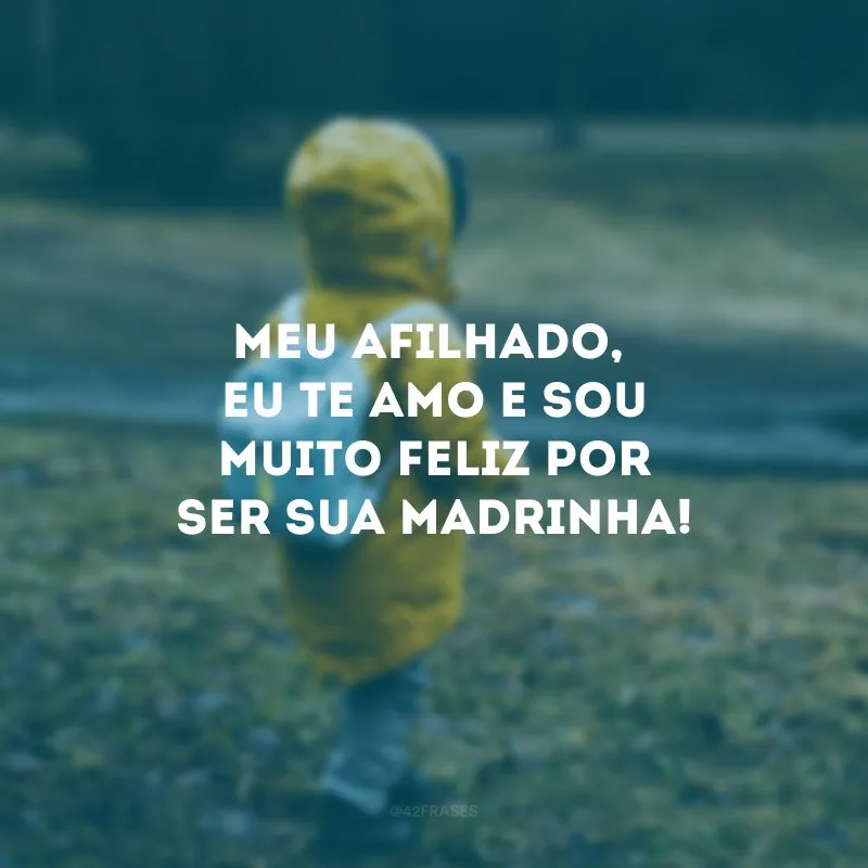 Meu afilhado, eu te amo e sou muito feliz por ser sua madrinha!