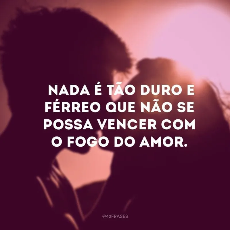 Nada é tão duro e férreo que não se possa vencer com o fogo do amor.  