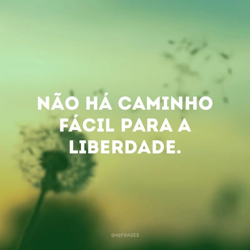 Não há caminho fácil para a liberdade.
