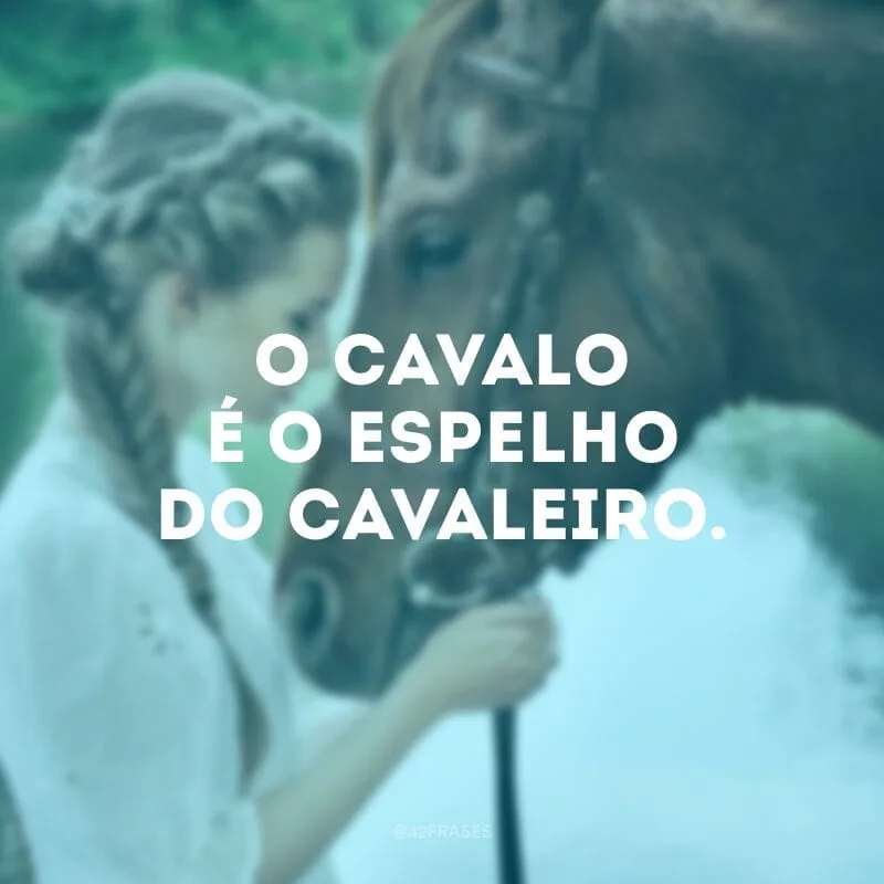 O cavalo é o espelho do cavaleiro.