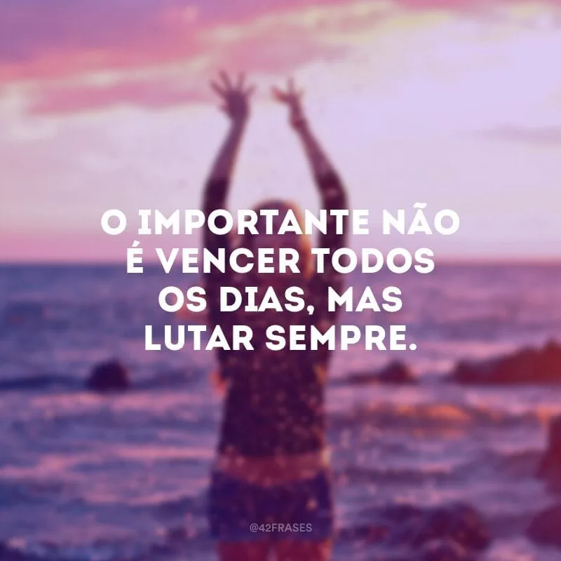 O importante não é vencer todos os dias, mas lutar sempre.