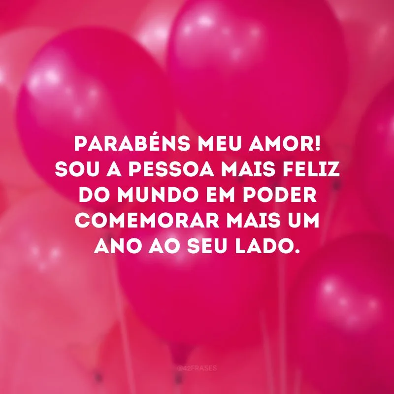 Parabéns meu amor! Sou a pessoa mais feliz do mundo em poder comemorar mais um ano ao seu lado. 