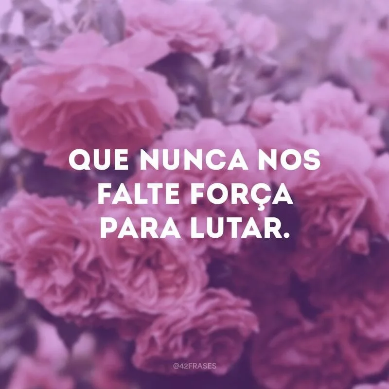 Que nunca nos falte força para lutar.