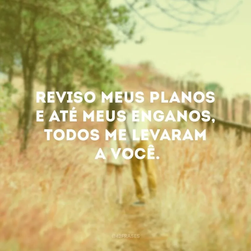 Reviso meus planos e até meus enganos, todos me levaram a você. 