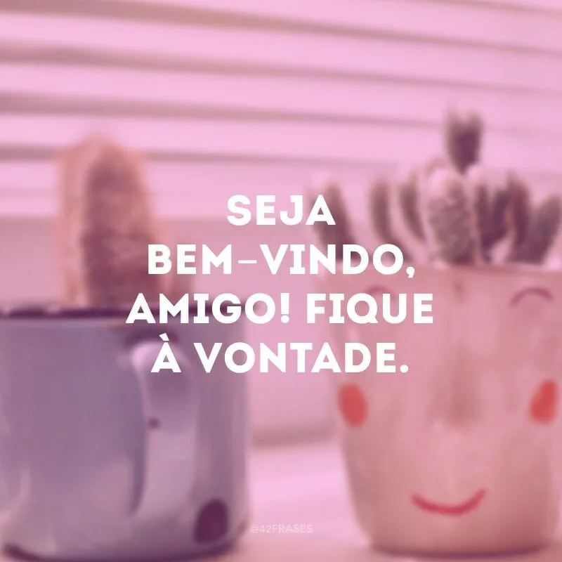 Seja bem-vindo, amigo! Fique à vontade.