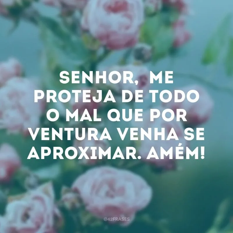 Senhor,  me proteja de todo o mal que por ventura venha se aproximar. Amém!