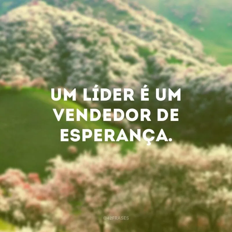 Um líder é um vendedor de esperança.