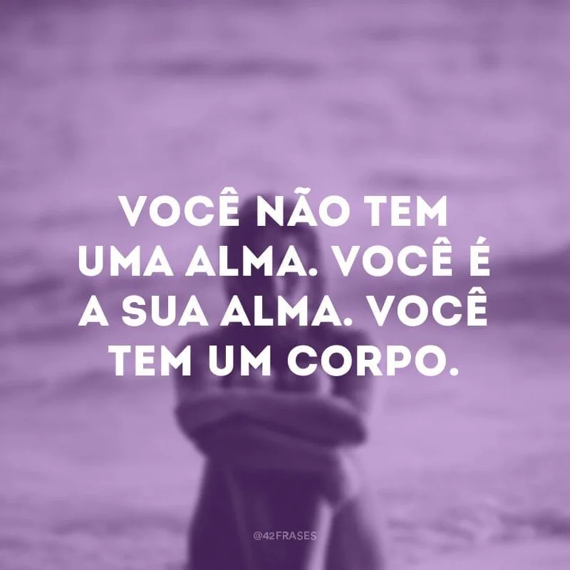 Você não tem uma alma. Você é a sua alma. Você tem um corpo.
