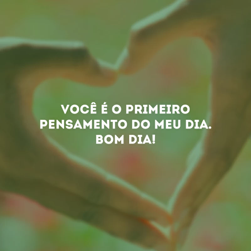 Você é o primeiro pensamento do meu dia. Bom dia!