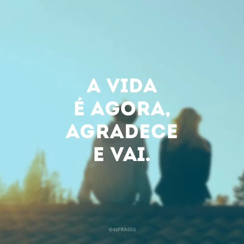 A vida é agora, agradece e vai.