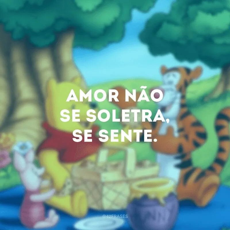 Amor não se soletra, se sente.