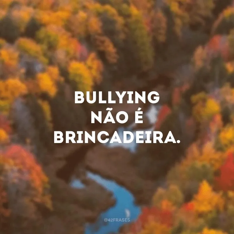 Bullying não é brincadeira.