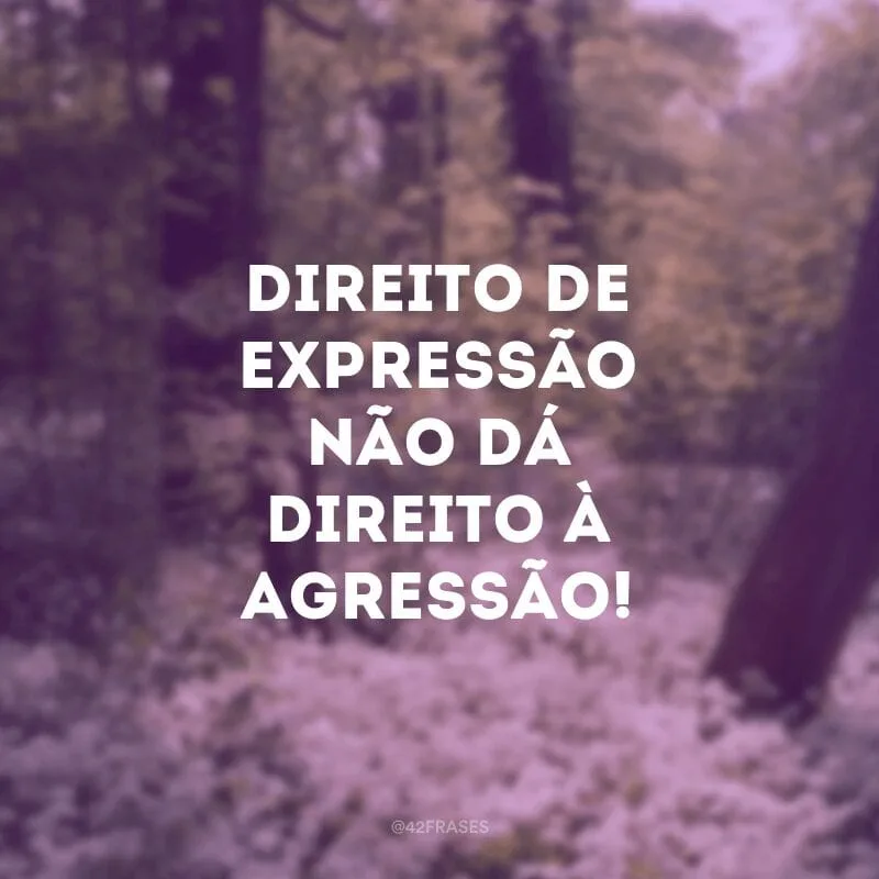 Direito de expressão não dá direito à agressão!