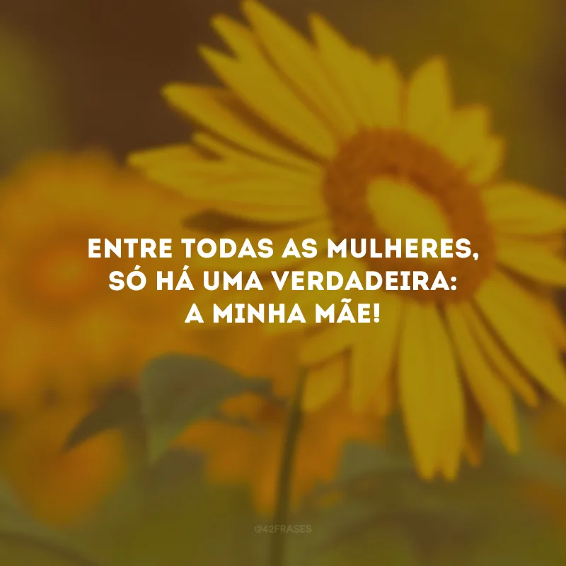 Entre todas as mulheres, só há uma verdadeira: a minha mãe!