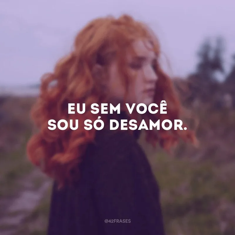 Eu sem você sou só desamor.