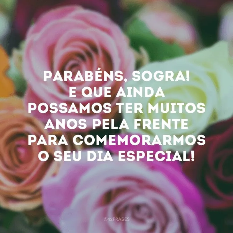 Parabéns, sogra! E que ainda possamos ter muitos anos pela frente para comemorarmos o seu dia especial!