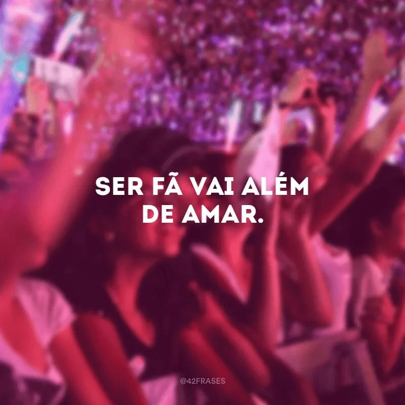 Ser fã vai além de amar.