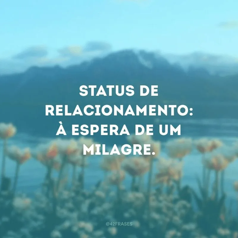 Status de relacionamento: à espera de um milagre.