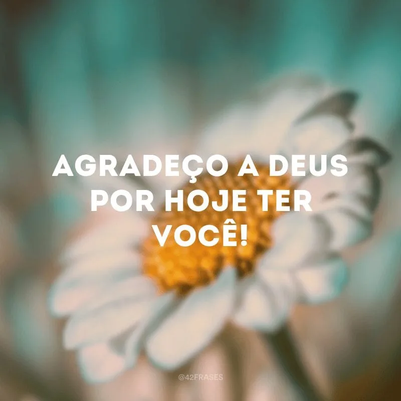 Agradeço a Deus por hoje ter você!  