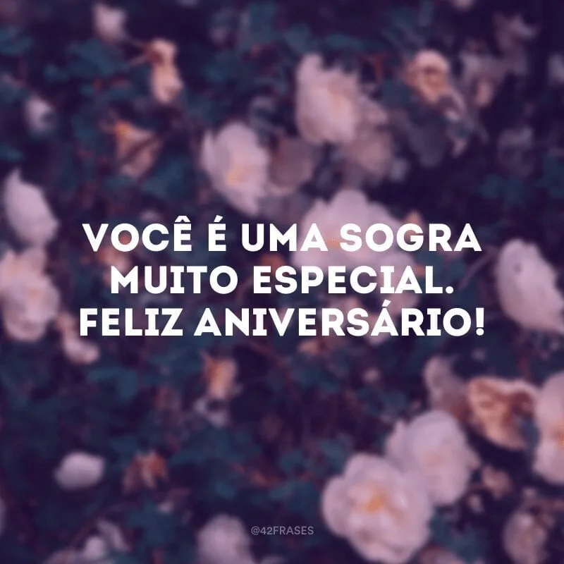 Você é uma sogra muito especial. Feliz aniversário!