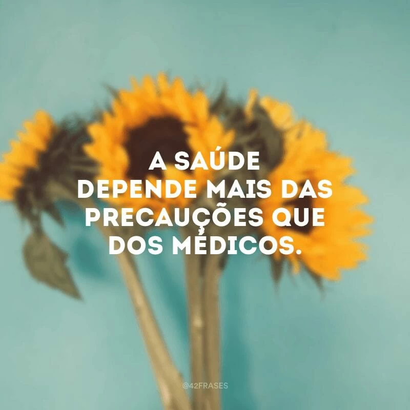 A saúde depende mais das precauções que dos médicos.