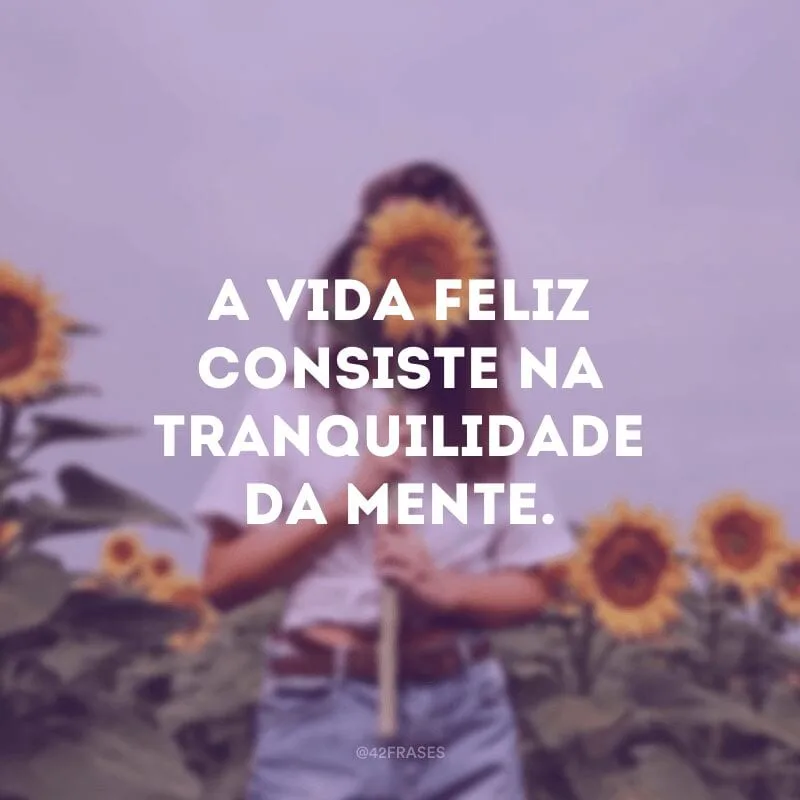 A vida feliz consiste na tranquilidade da mente.