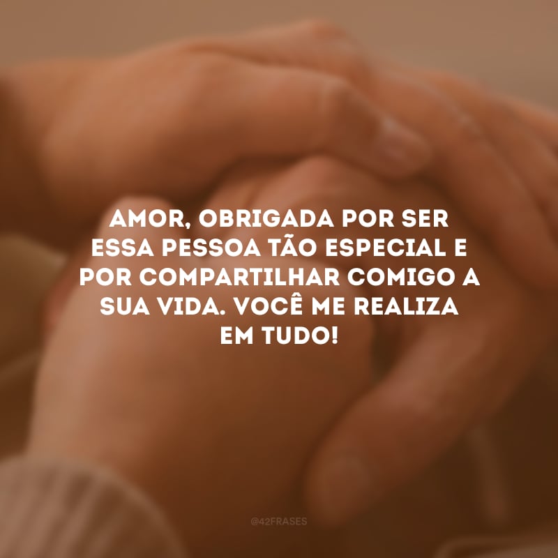 Amor, obrigada por ser essa pessoa tão especial e por compartilhar comigo a sua vida. Você me realiza em tudo!