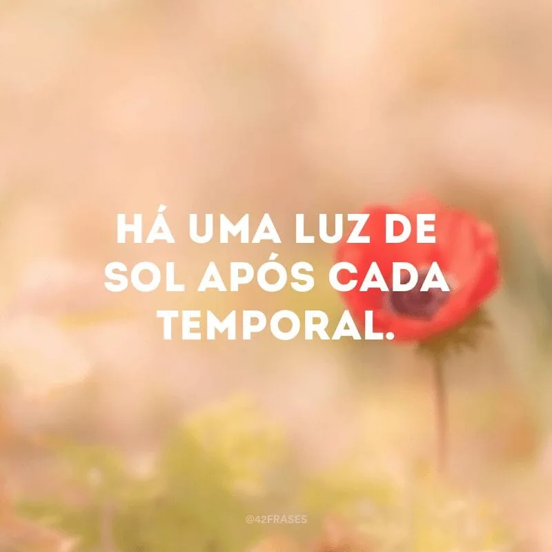 Há uma luz de sol após cada temporal. 