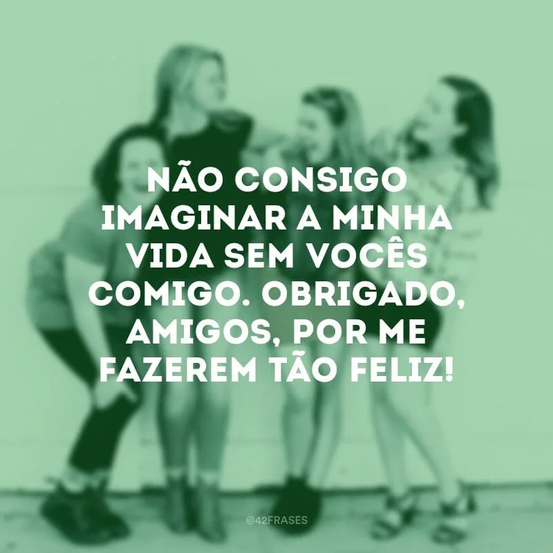 Não consigo imaginar a minha vida sem vocês comigo. Obrigado, amigos, por me fazerem tão feliz!