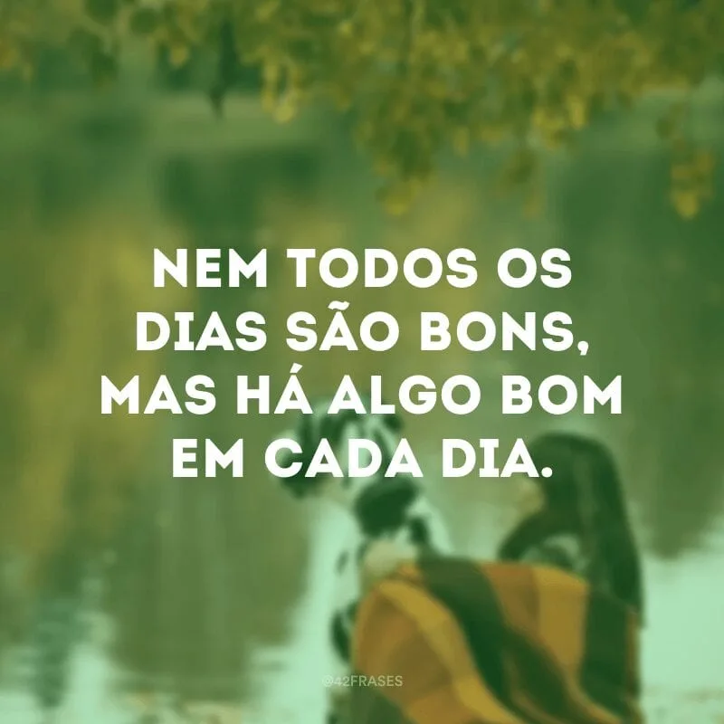 Nem todos os dias são bons, mas há algo bom em cada dia.