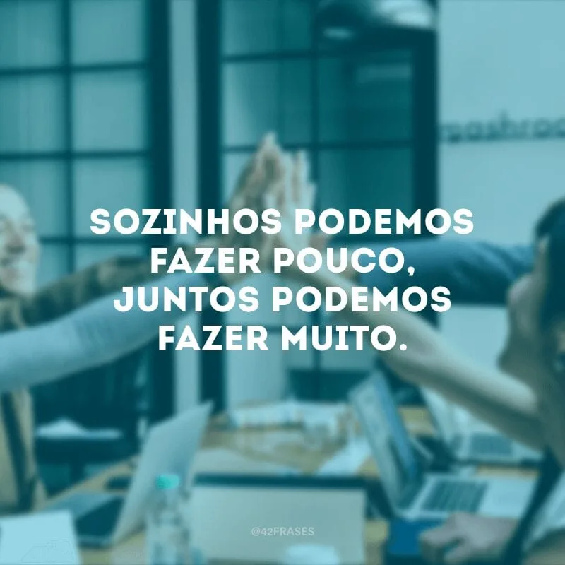 Sozinhos podemos fazer pouco, juntos podemos fazer muito.