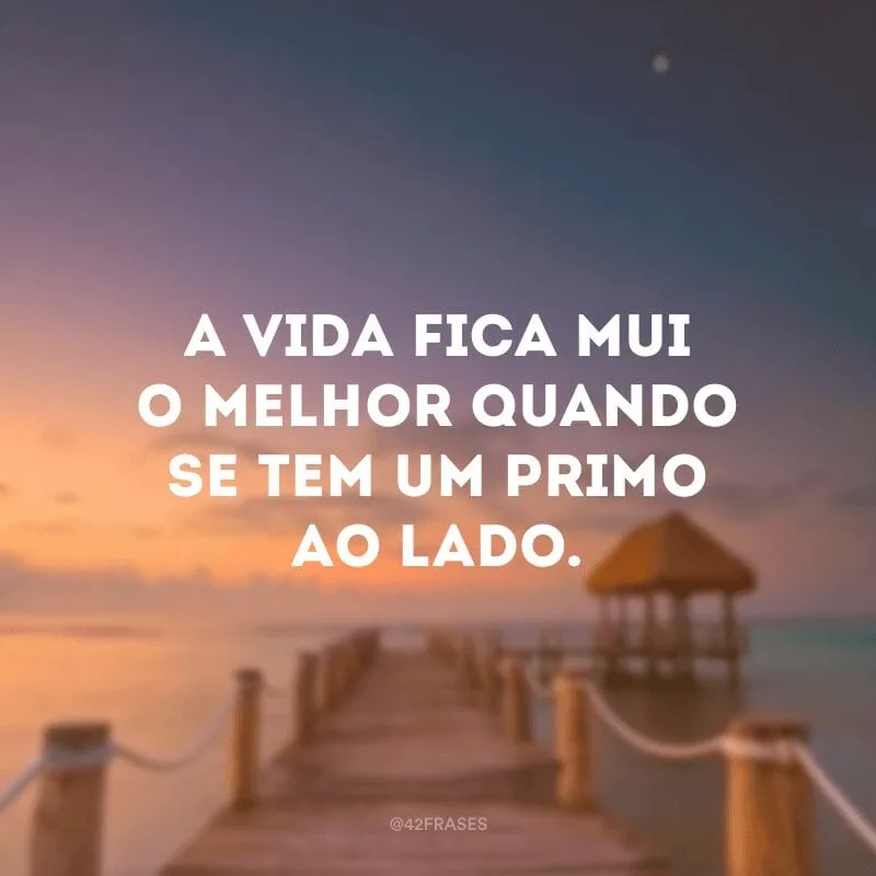 A vida fica muito melhor quando se tem um primo ao lado.