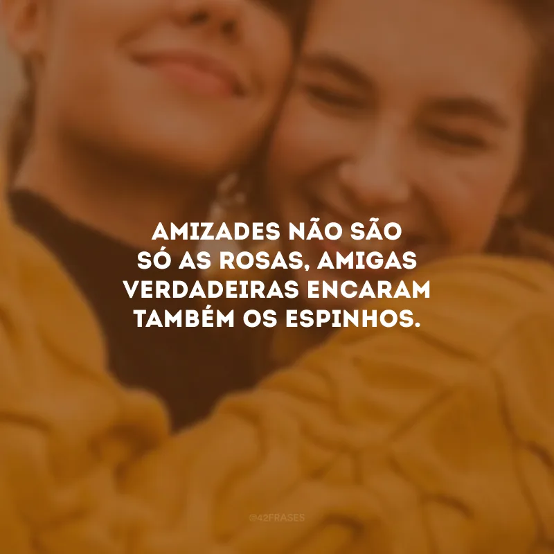 Amizades não são só as rosas, amigas verdadeiras encaram também os espinhos.
