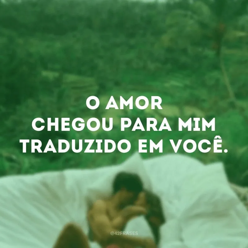 O amor chegou para mim traduzido em você.