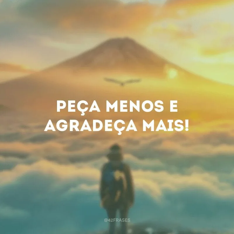Peça menos e agradeça mais!