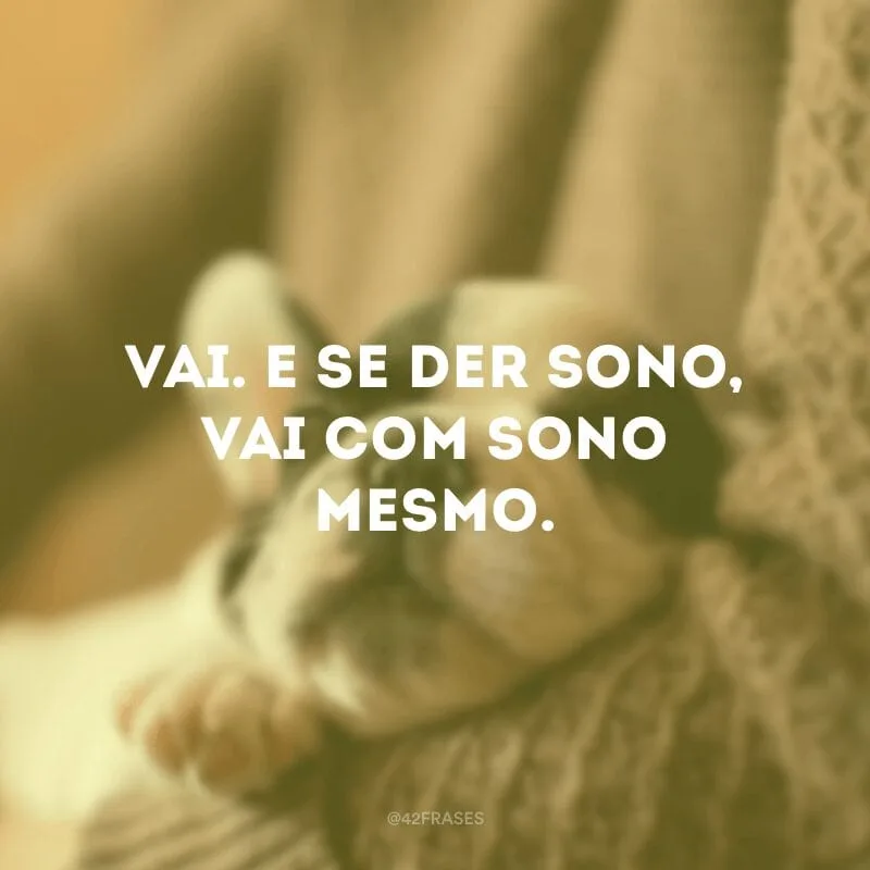 Vai. E se der sono, vai com sono mesmo.