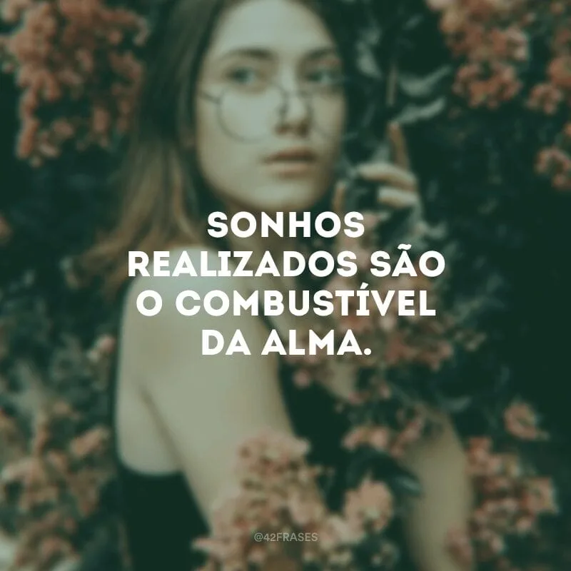Sonhos realizados são o combustível da alma.