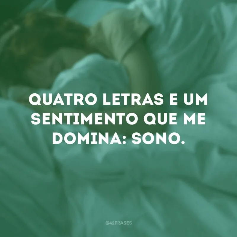 Quatro letras e um sentimento que me domina: sono.