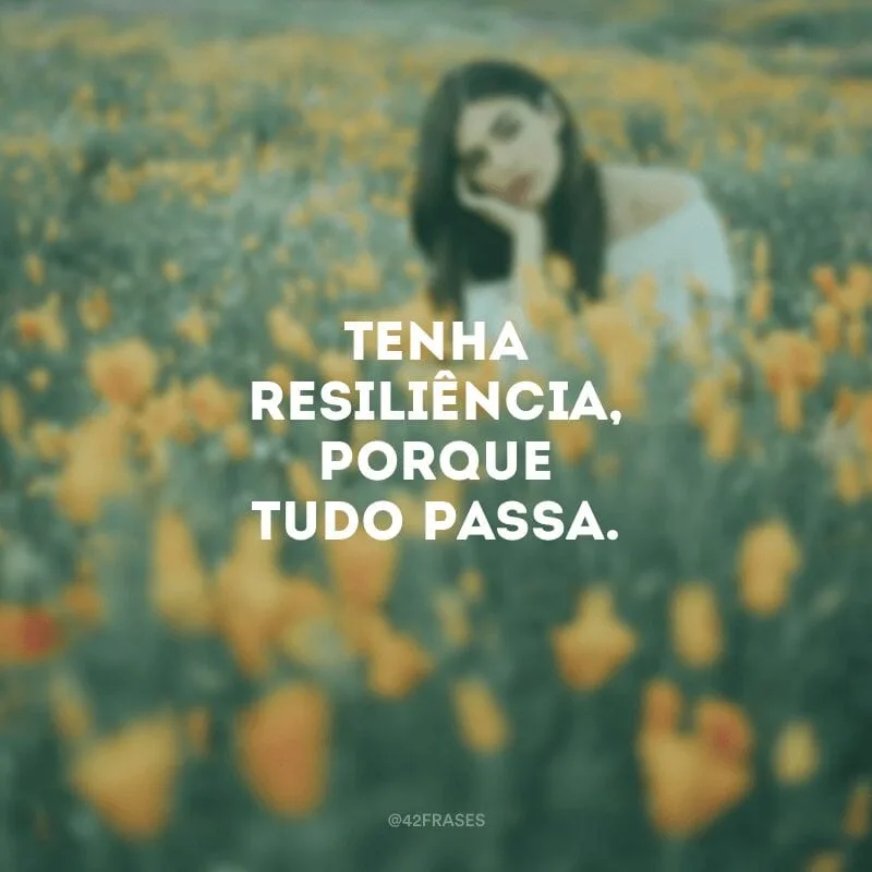 Tenha resiliência, porque tudo passa.