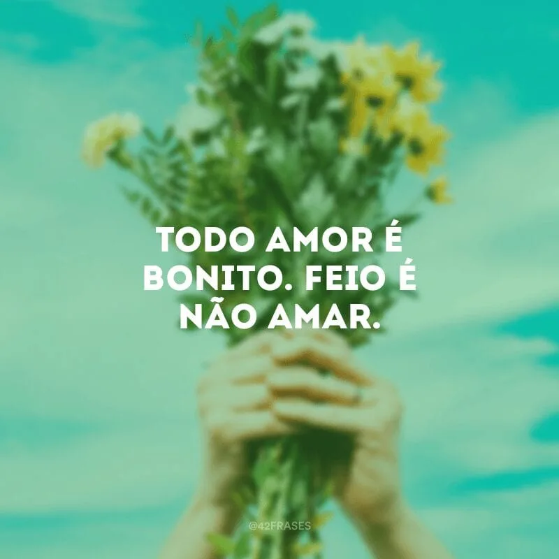 Todo amor é bonito. Feio é não amar.