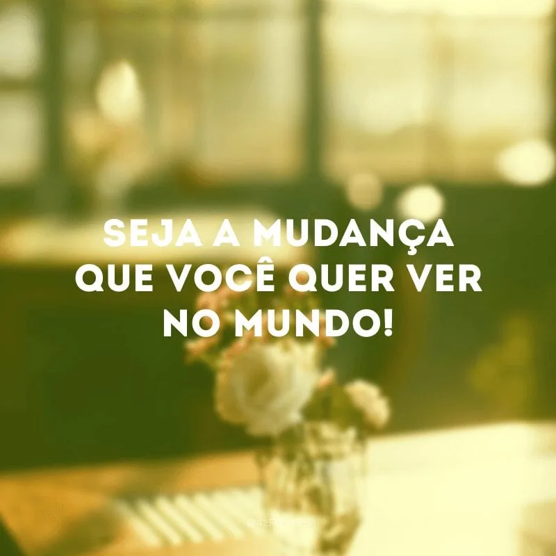 Seja a mudança que você quer ver no mundo!