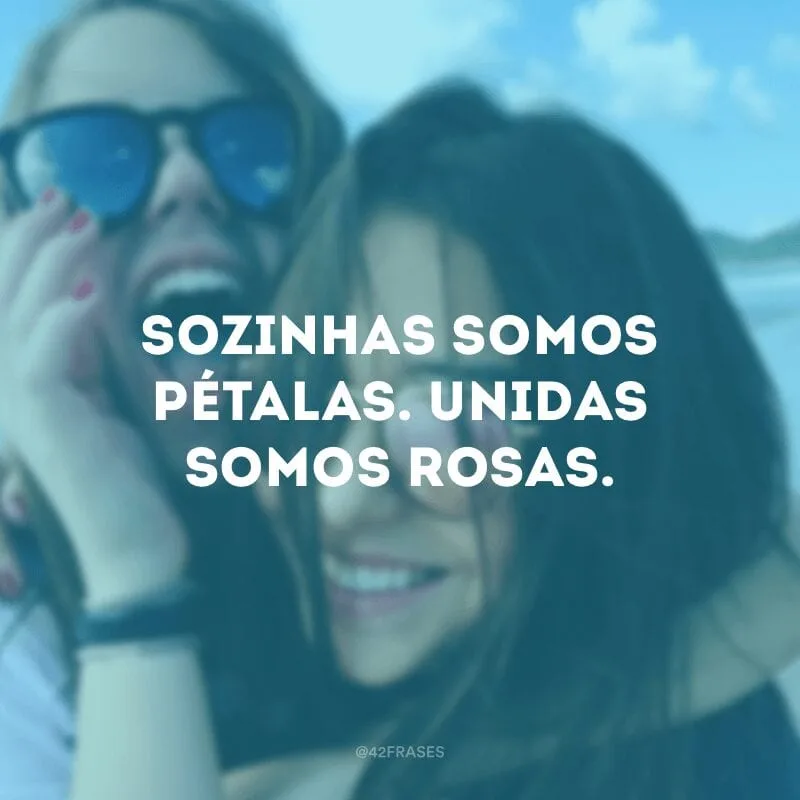 Sozinhas somos pétalas. Unidas somos rosas.
