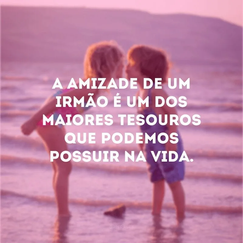 A amizade de um irmão é um dos maiores tesouros que podemos possuir na vida.